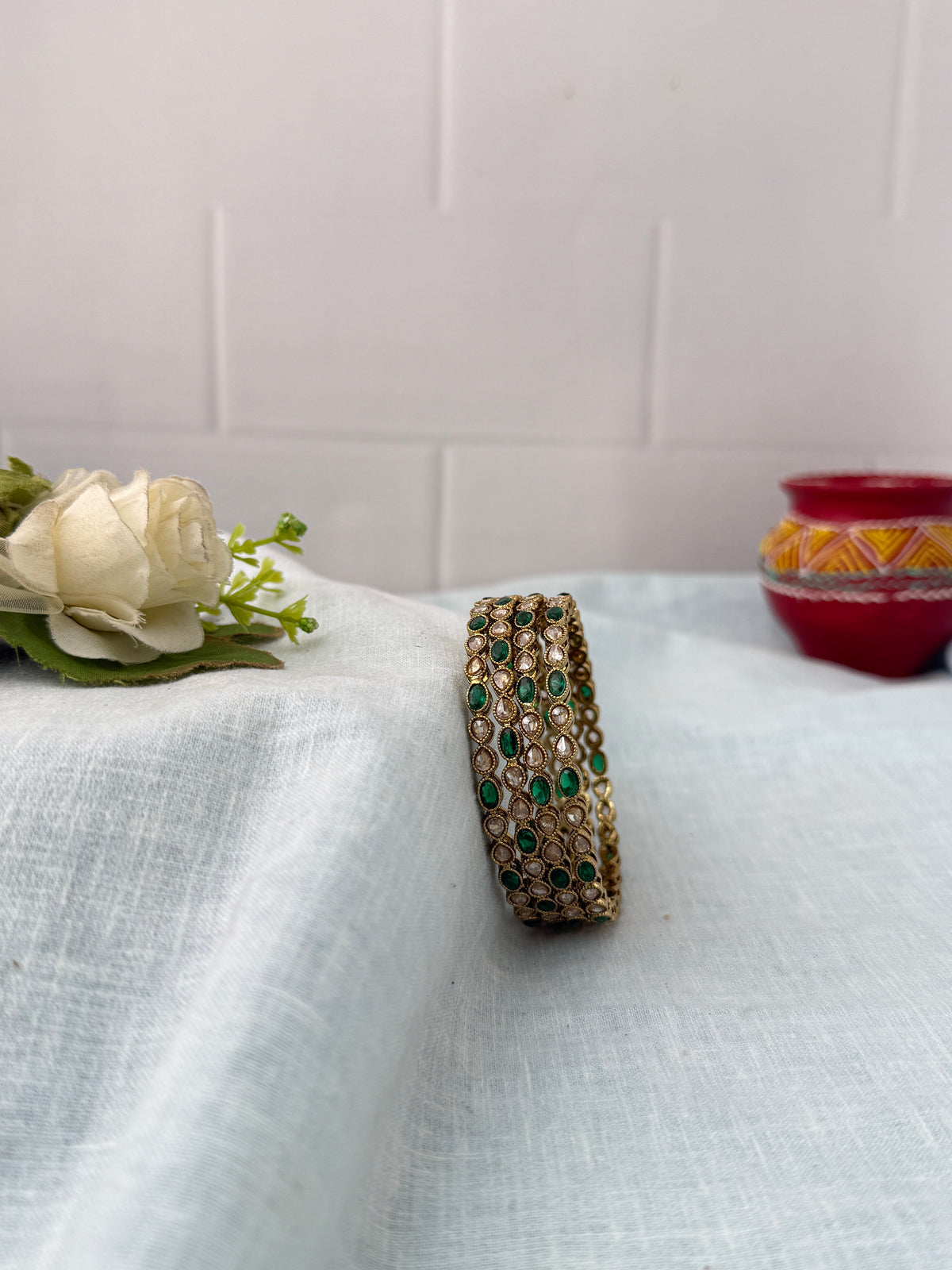 Antique temple style bridal bangles for women by Mahila