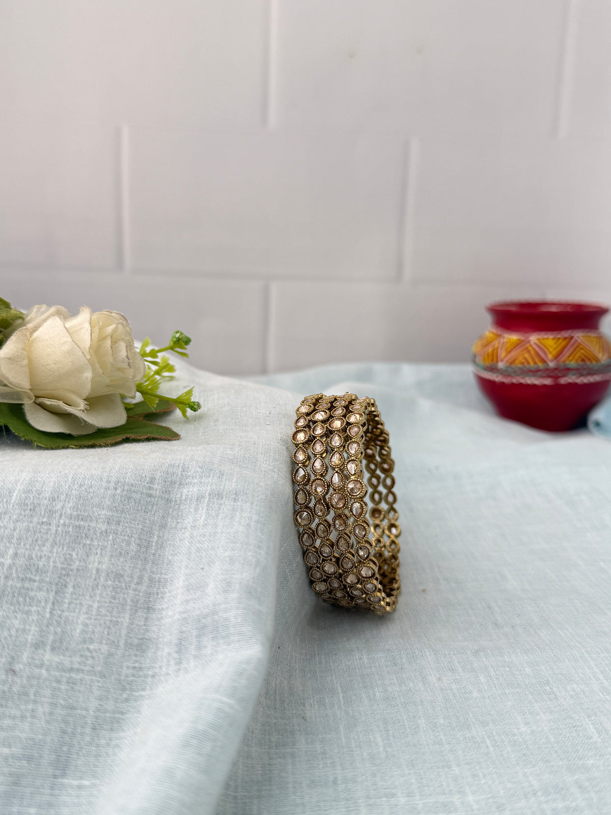 Antique temple style bridal bangles for women by Mahila