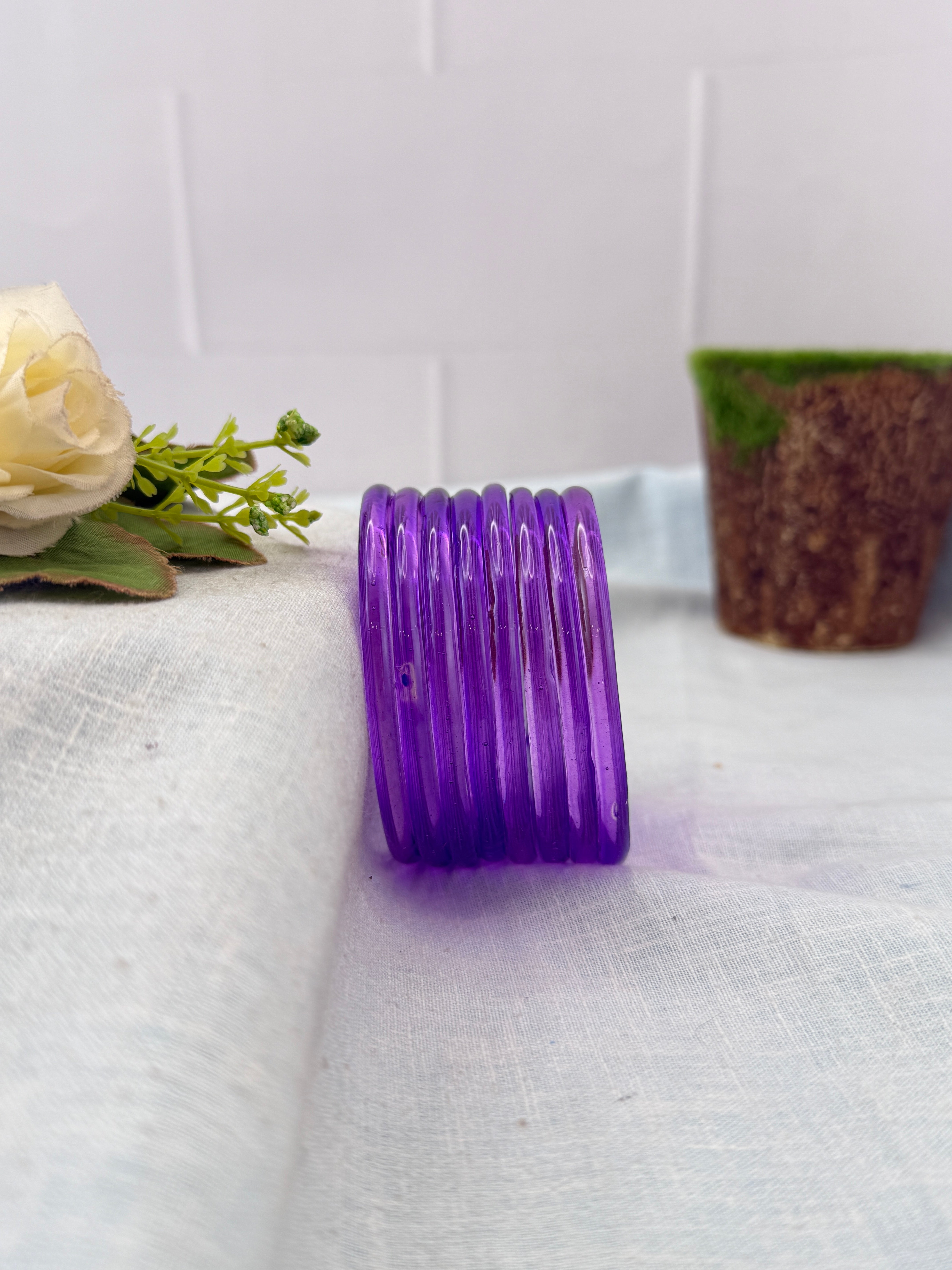Luxurious Design New Plain Jelly Glass Bangles 3470 - Make your own box