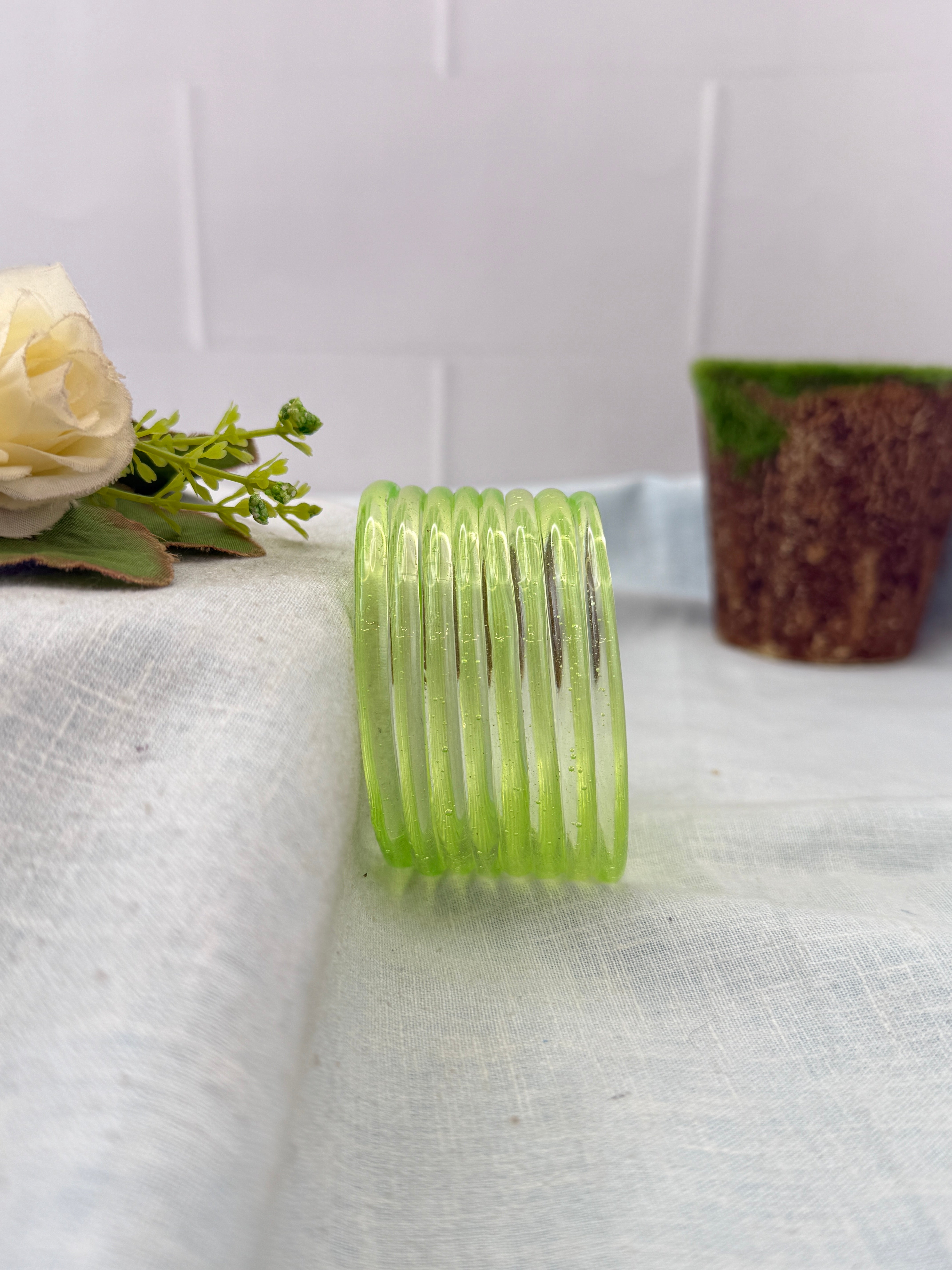 Luxurious Design New Plain Jelly Glass Bangles 3470 - Make your own box