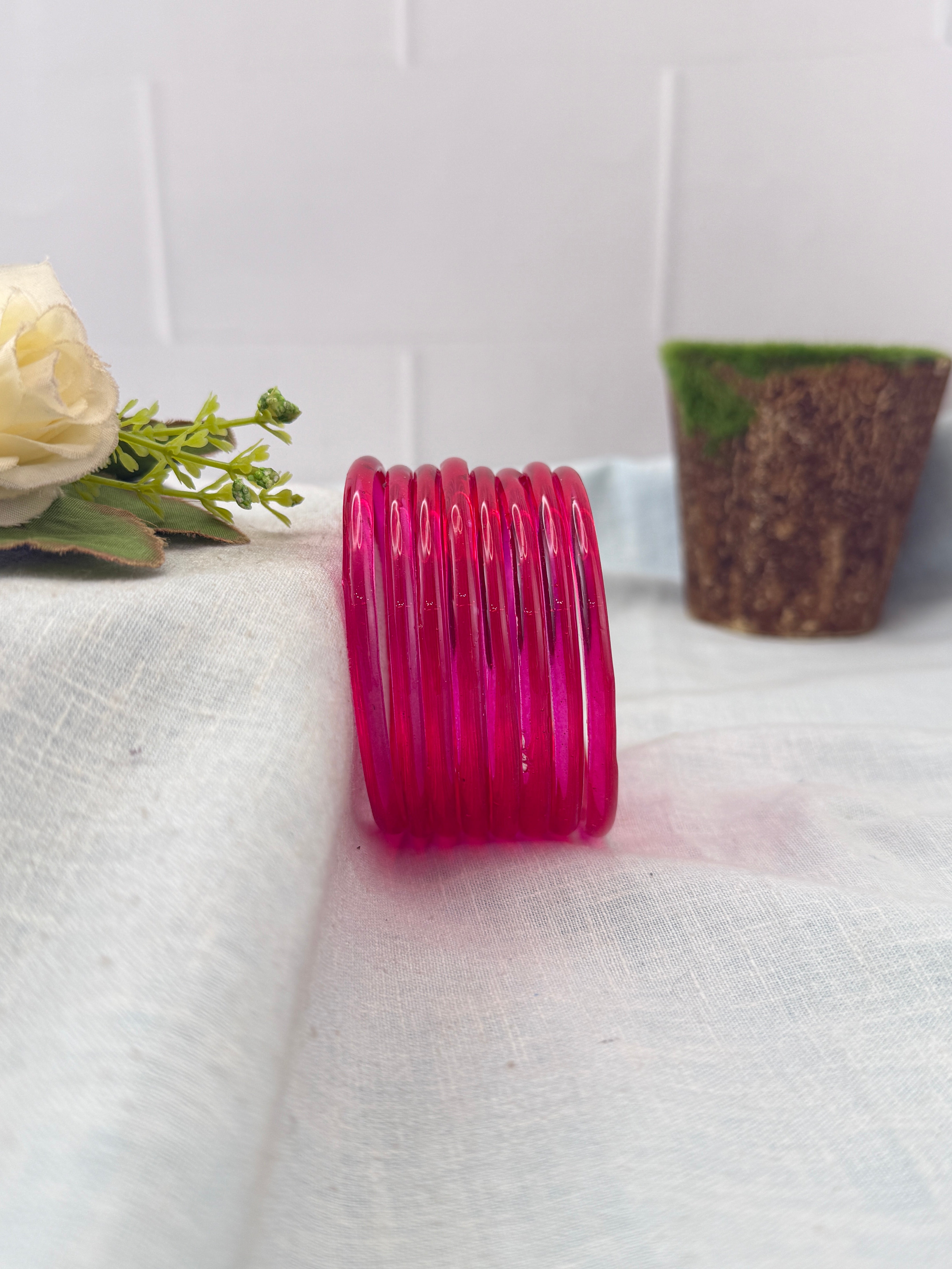 Luxurious Design New Plain Jelly Glass Bangles 3470 - Make your own box