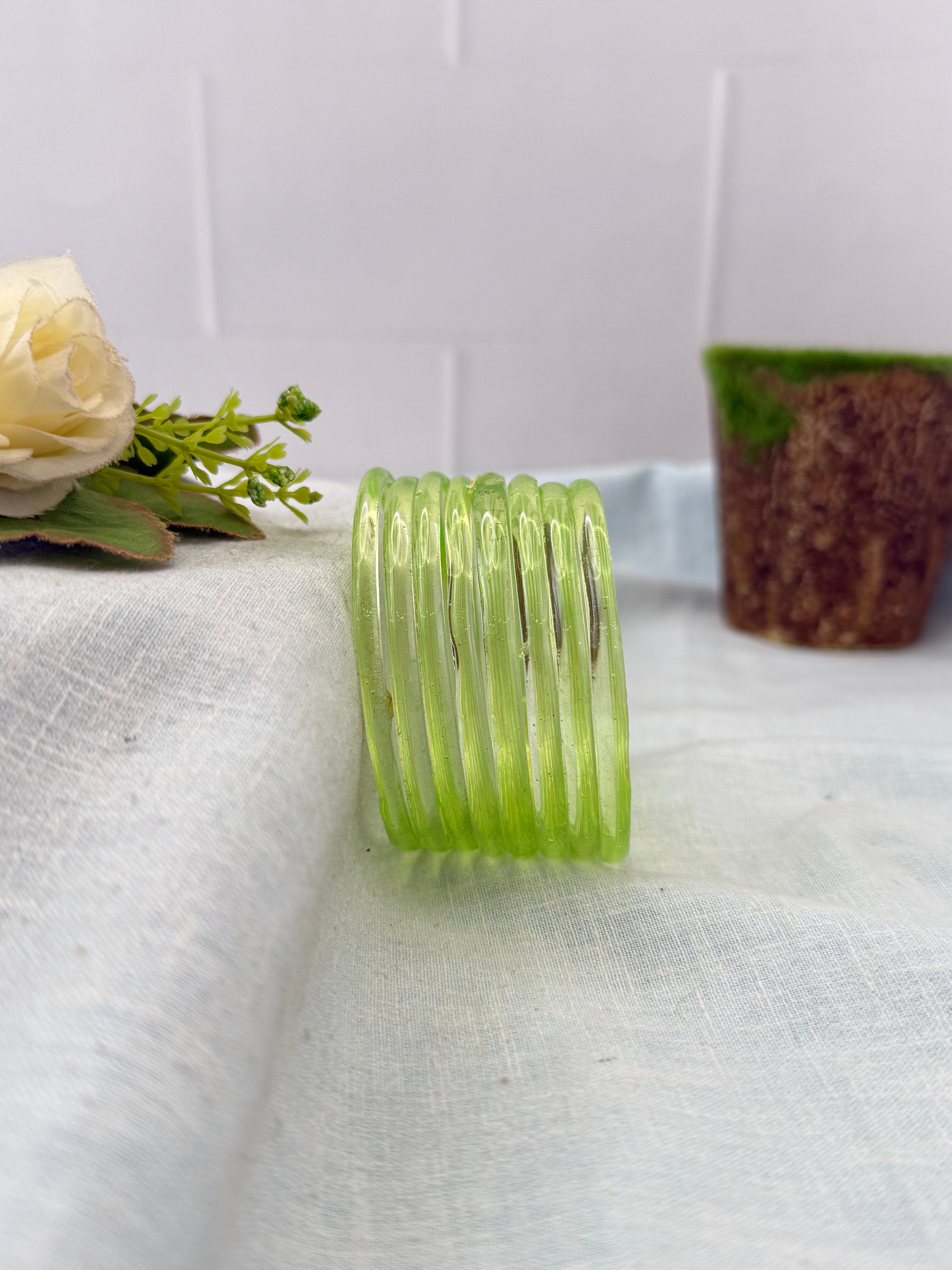 Luxurious Design New Plain Jelly Glass Bangles 3470 - Make your own box