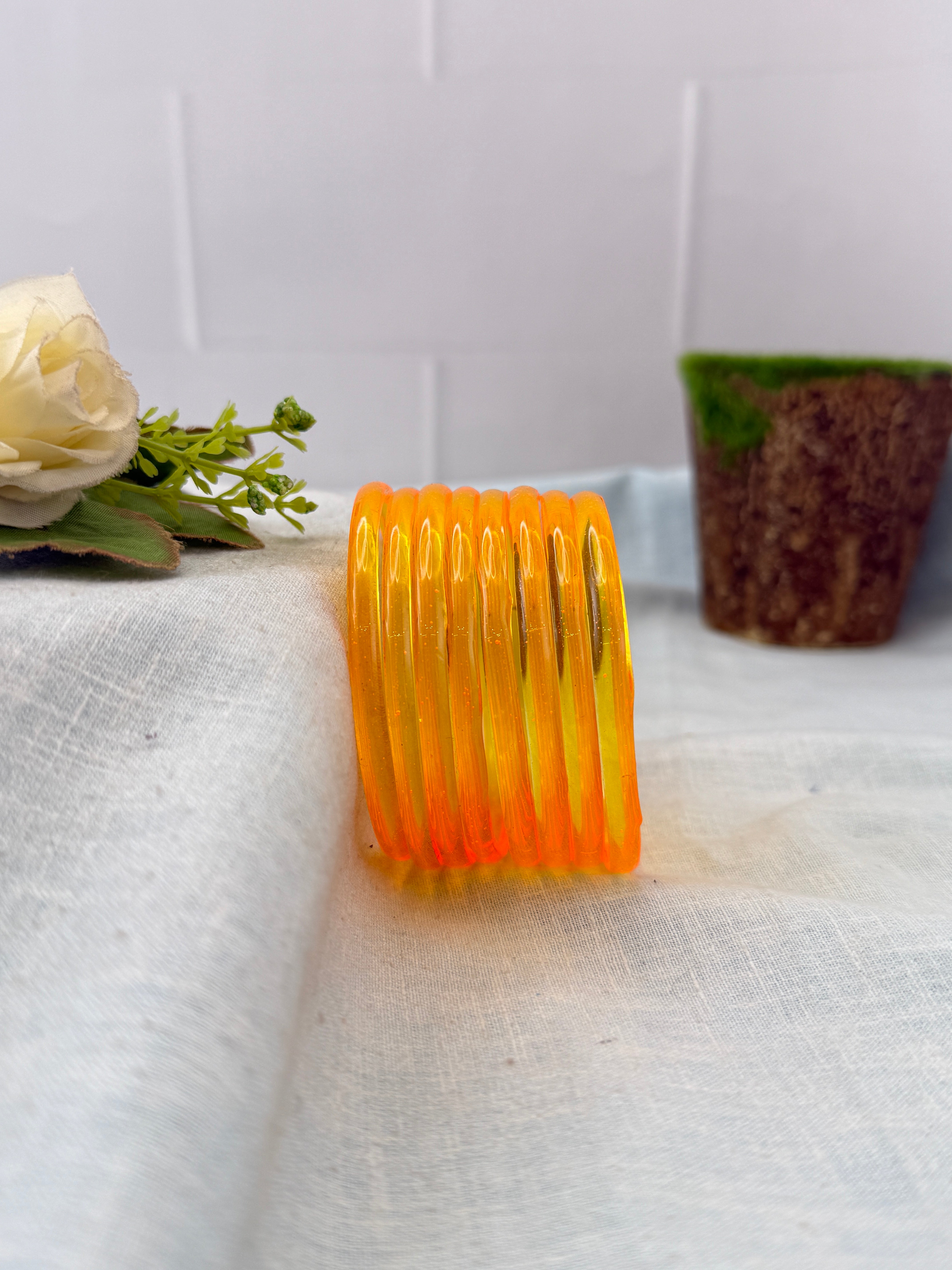 Luxurious Design New Plain Jelly Glass Bangles 3470 - Make your own box