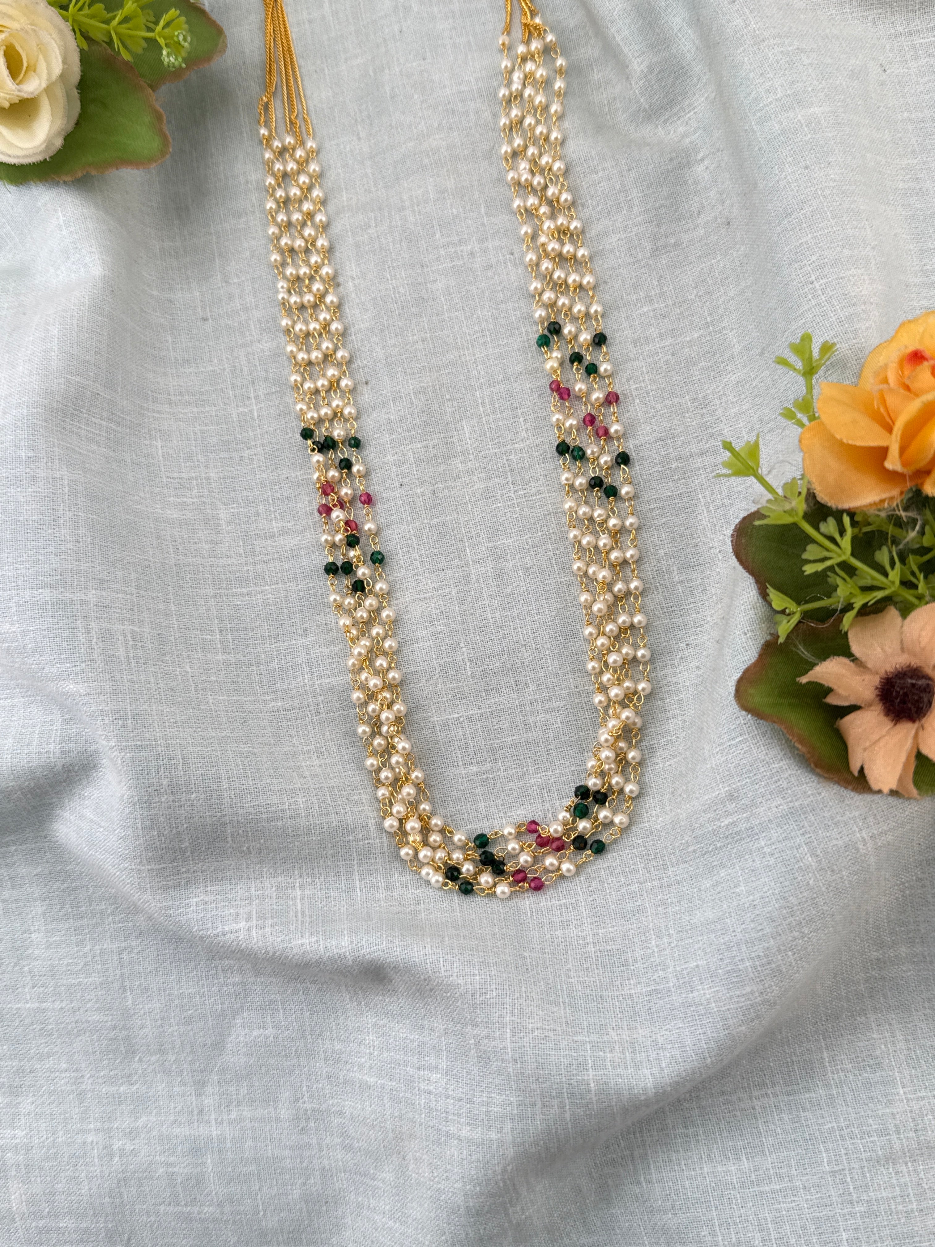 Royal Antique Pearl Multi Layer Necklace 1152