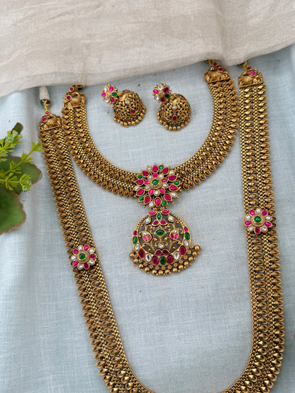 Royal Antique Jadau Bridal Necklace Set 1148