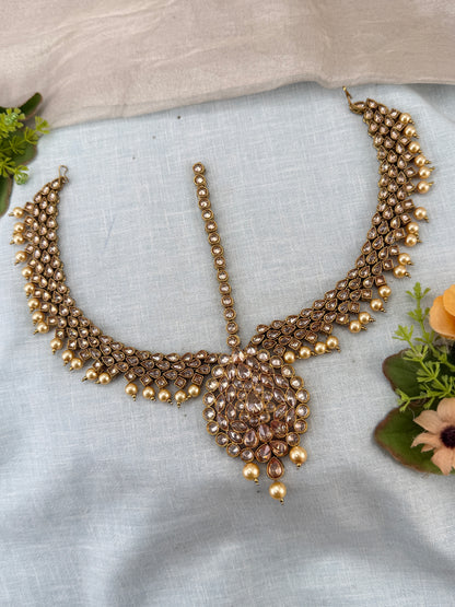 Luxury Antique Polki Maang Tikka 678