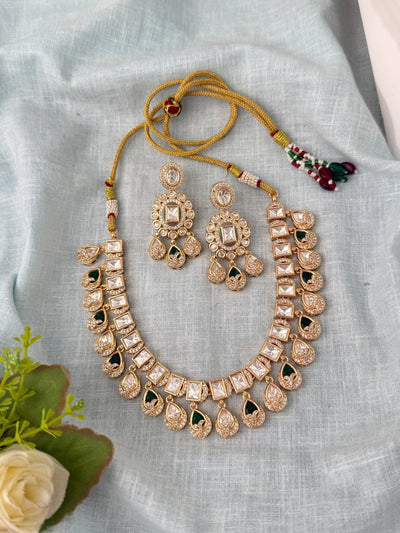 Kundan Layered Necklace Premium Short Set | N0998