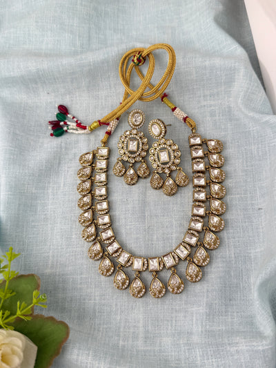 Kundan Layered Necklace Premium Short Set | N1001