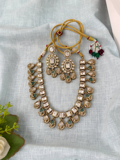 Kundan Layered Necklace Premium Short Set | N1004