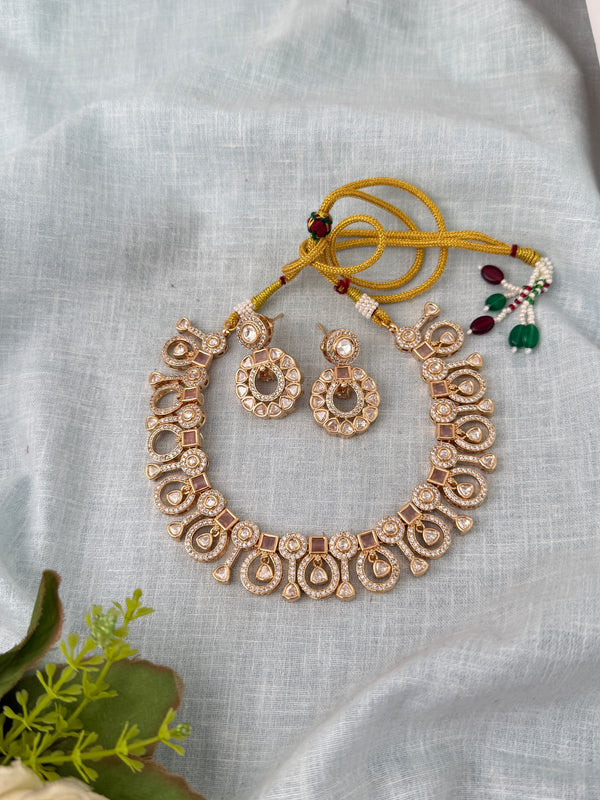Kundan Designer Necklace Premium Short Set | N0910