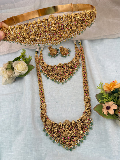 Royal Antique Jadau Bridal Necklace Set 1152