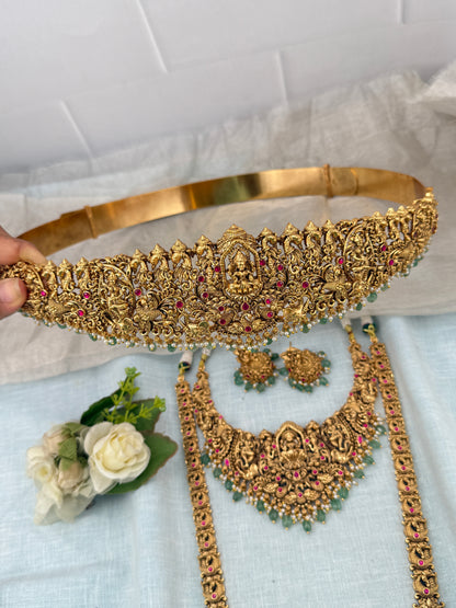 Royal Antique Jadau Bridal Necklace Set 1152