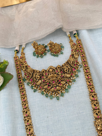 Royal Antique Jadau Bridal Necklace Set 1152