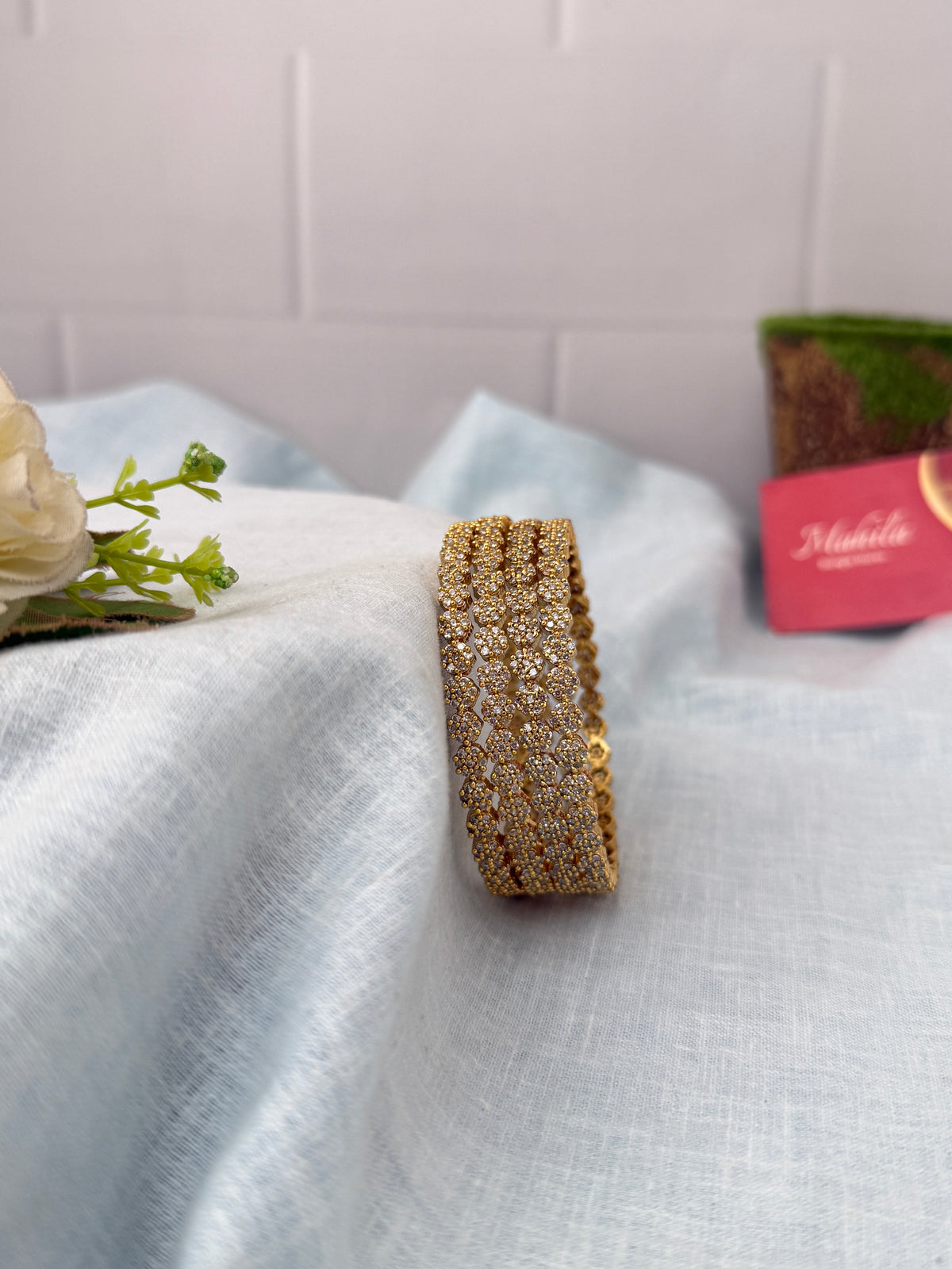 Antique temple style bridal bangles for women by Mahila