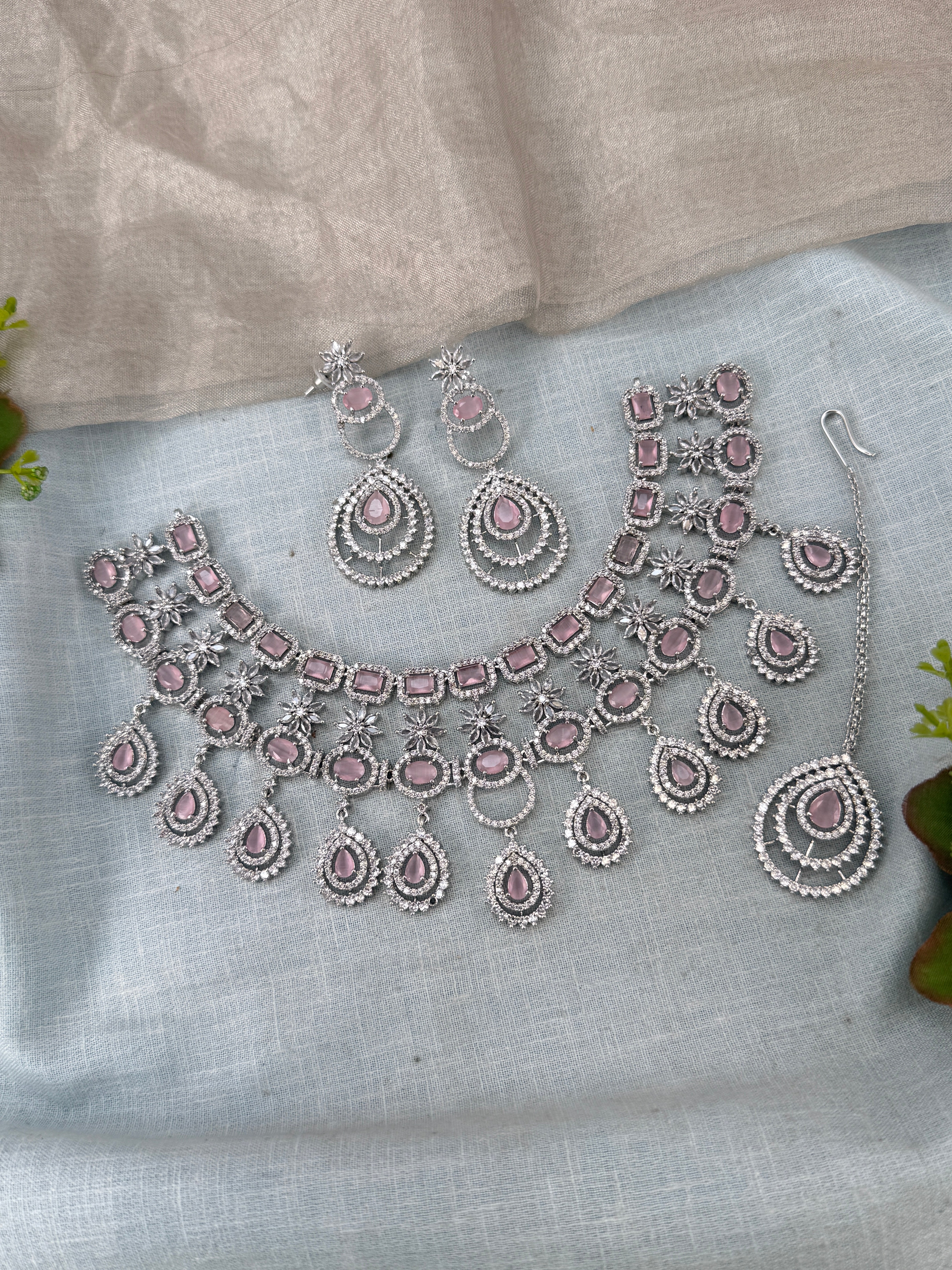 Designer Stone Short Necklace Set 834