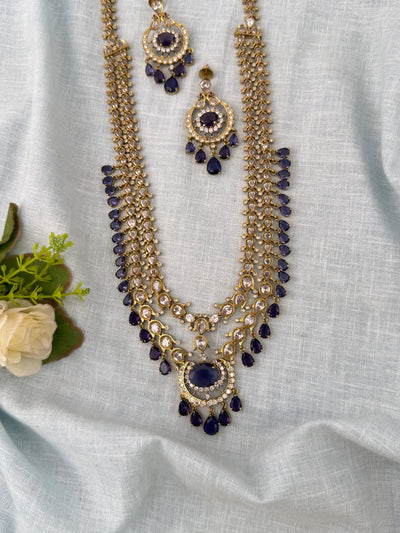 Kundan Layered Necklace Luxurious Long Set | N1205