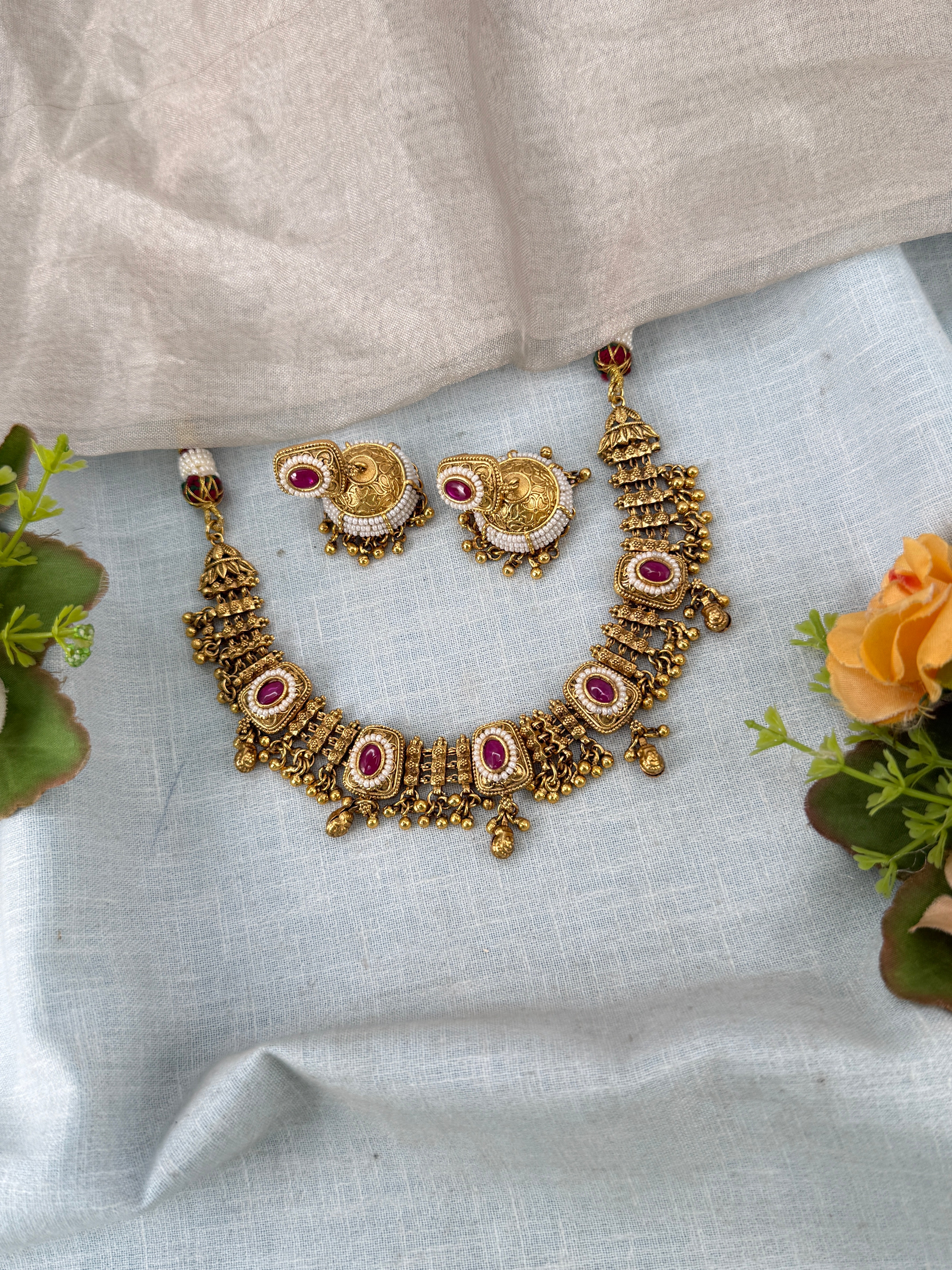 Antique Gold Necklace for Women – Traditional Ethnic Jewelry Online, bridal necklaces online