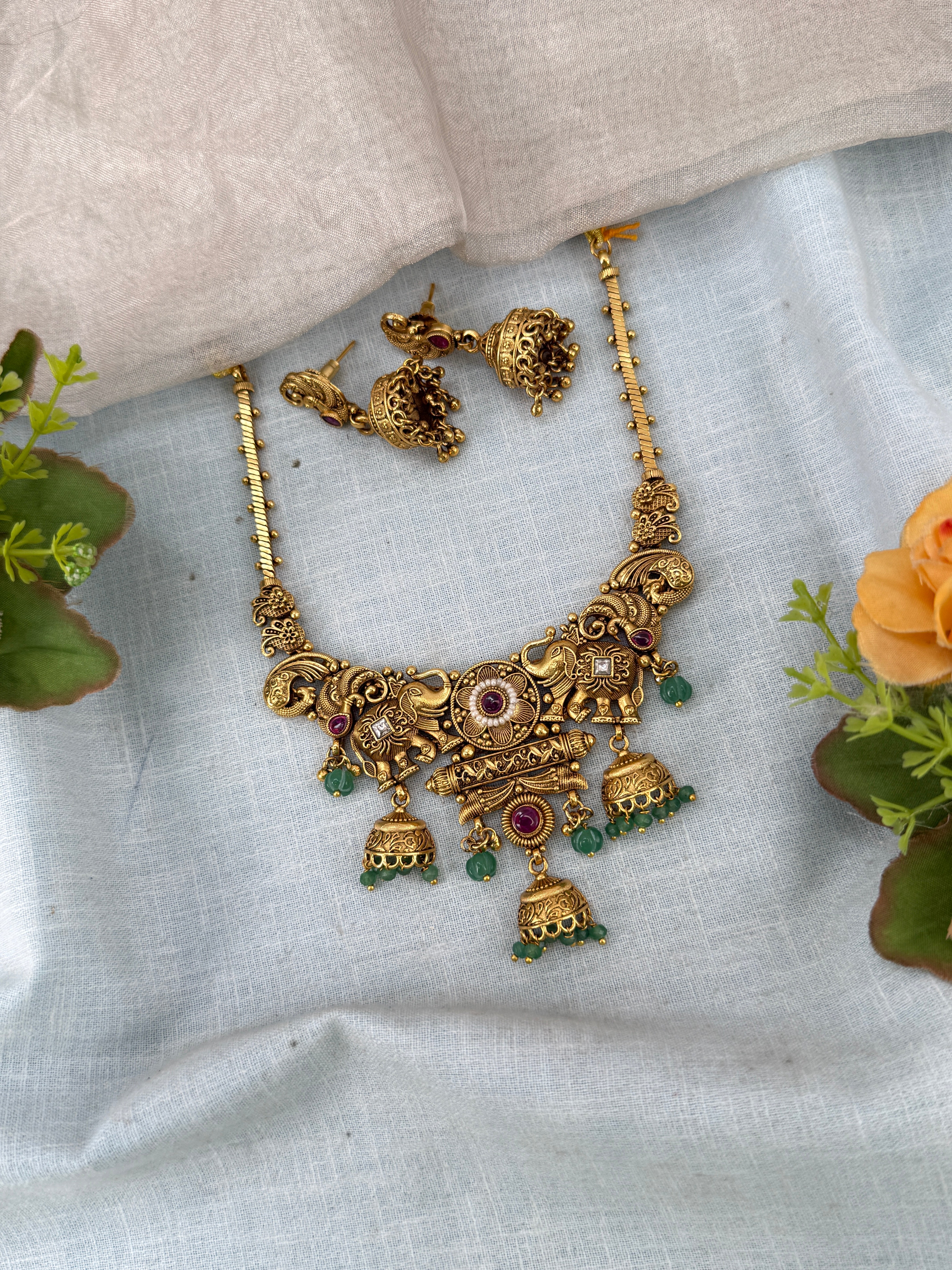 Antique Gold Necklace for Women – Traditional Ethnic Jewelry Online, bridal necklaces online