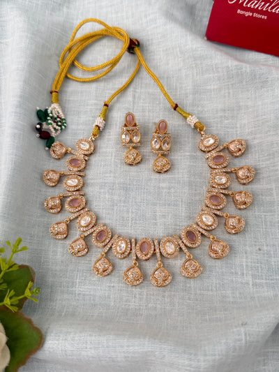 Kundan Designer Necklace Premium Short Set | N1041