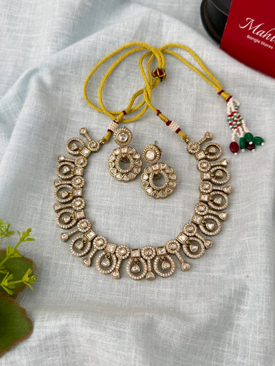 Kundan Designer Necklace Premium Short Set | N0925