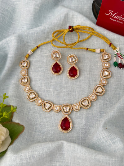 Kundan Designer Necklace Premium Short Set | N1029