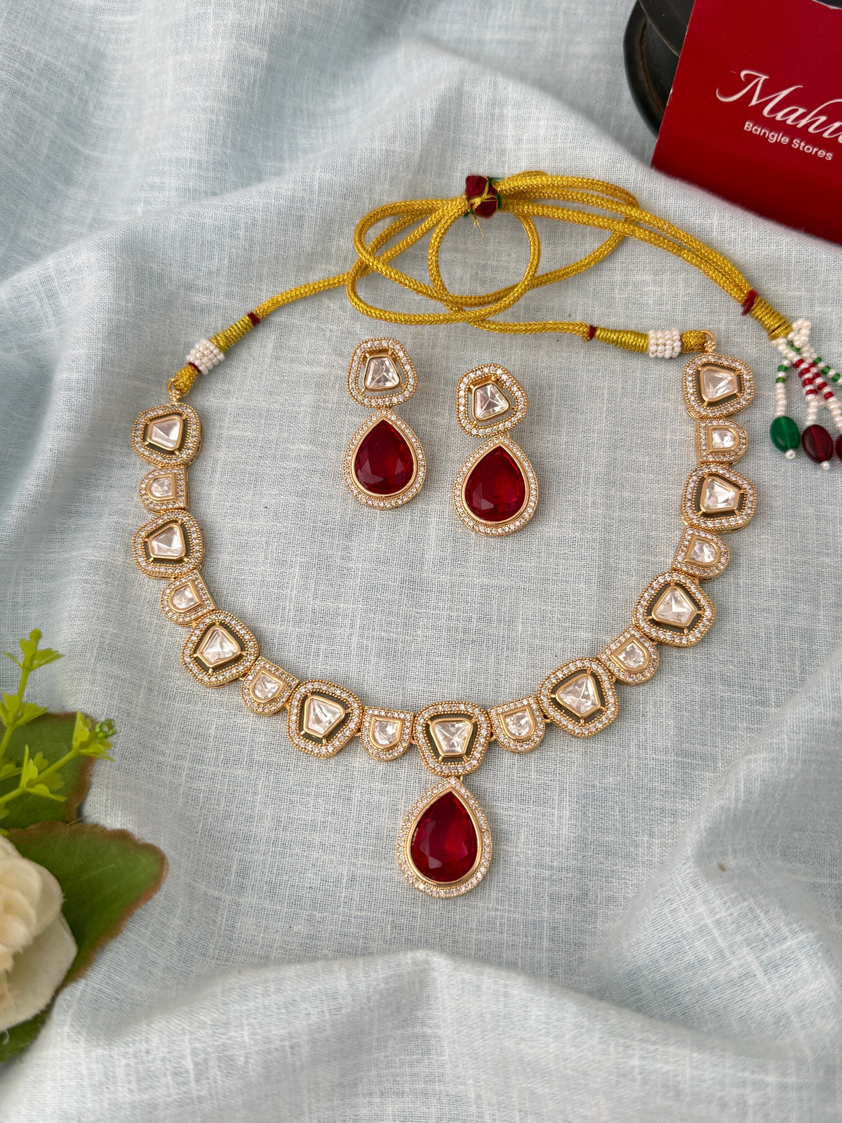 Kundan Designer Necklace Premium Short Set | N1029