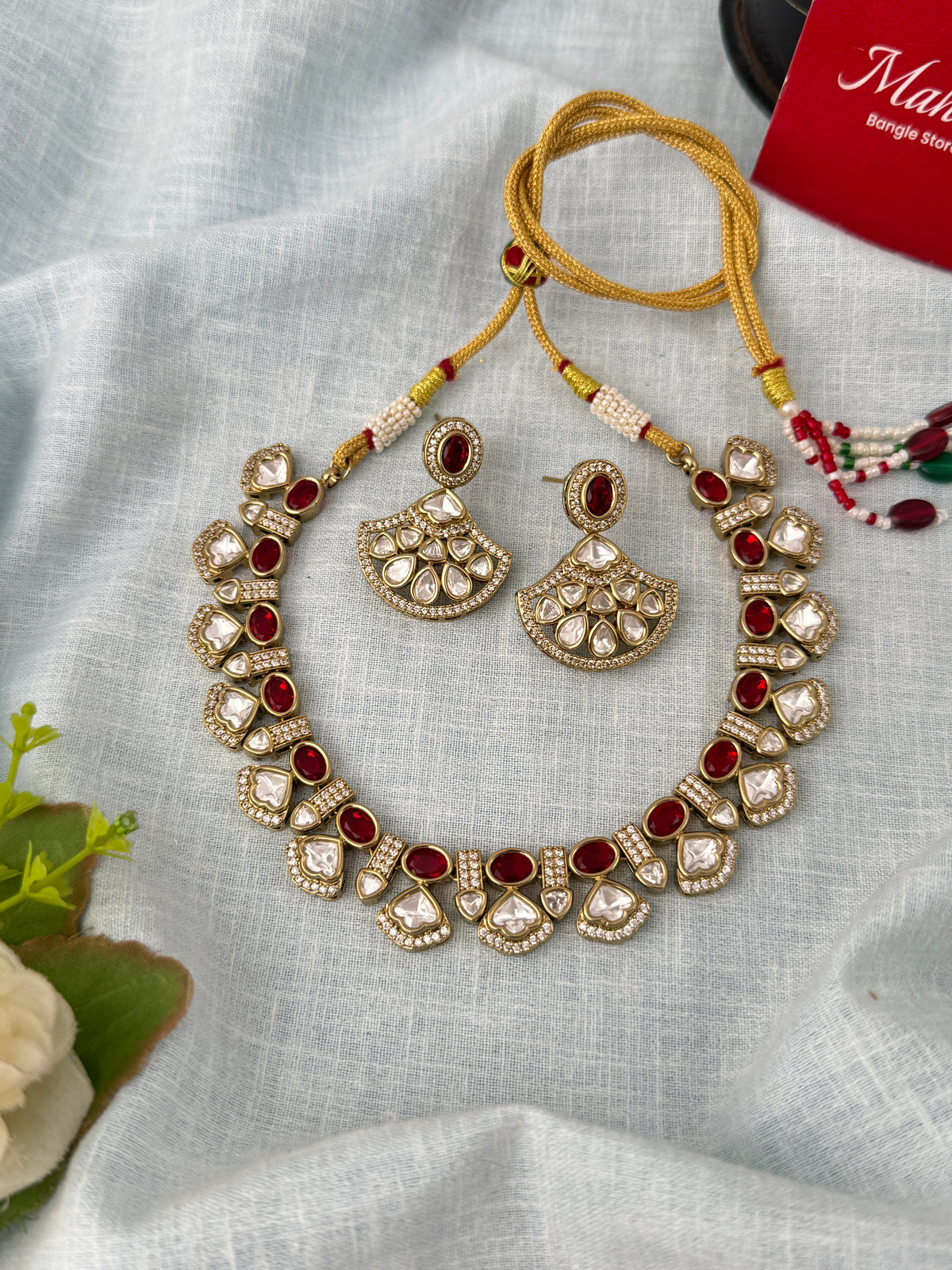 Kundan Designer Necklace Premium Short Set | N1013