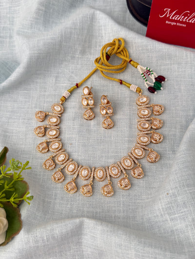 Kundan Designer Necklace Premium Short Set | N1037