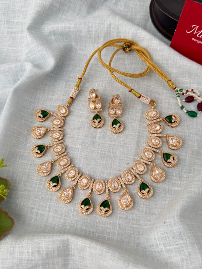 Kundan Designer Necklace Premium Short Set | N1058
