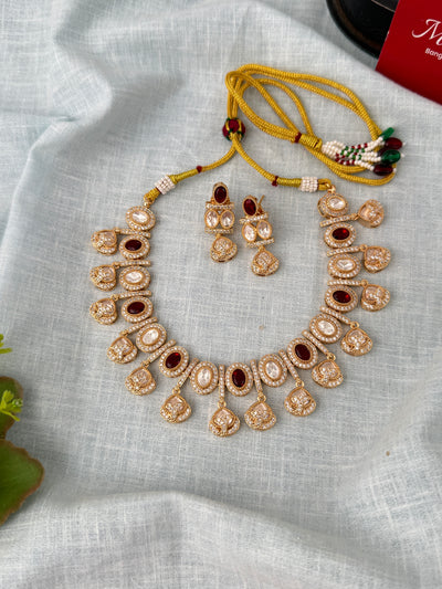 Kundan Designer Necklace Premium Short Set | N1039