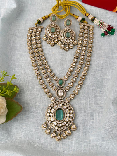 Kundan Layered Necklace Luxurious Long Set | N0985