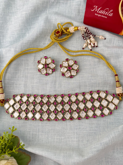 Kundan Designer Necklace Choker Set | N1041
