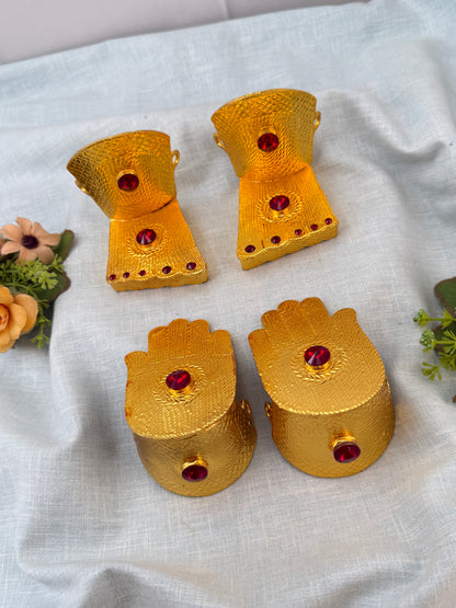 Royal Pure Brass Lakshmi Devi Pada Hasta Set 007