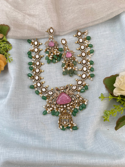 Victorian Necklace set, Bridal victorian necklace, victorian antique necklace, Jadau necklace