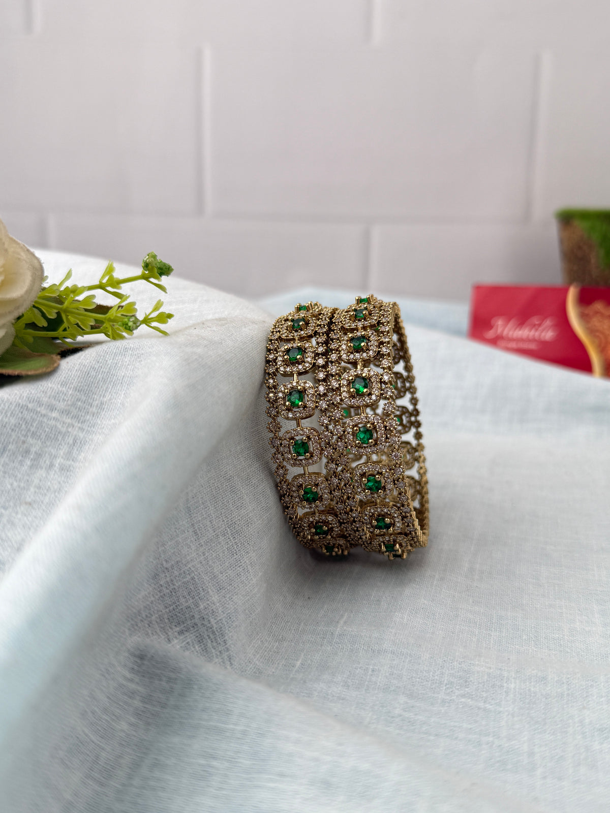Antique temple style bridal bangles for women by Mahila