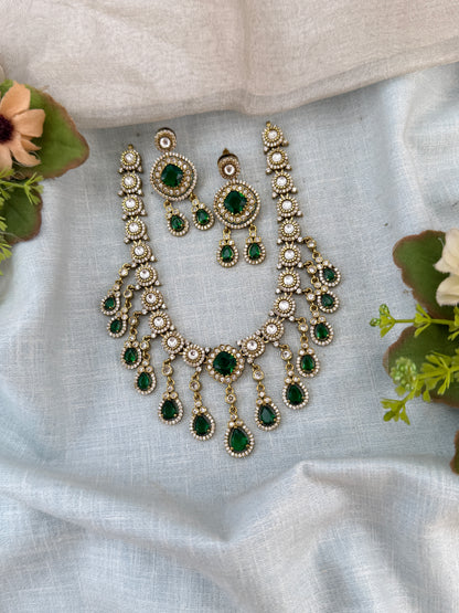 Victorian Necklace set, Bridal victorian necklace, victorian antique necklace, Jadau necklace