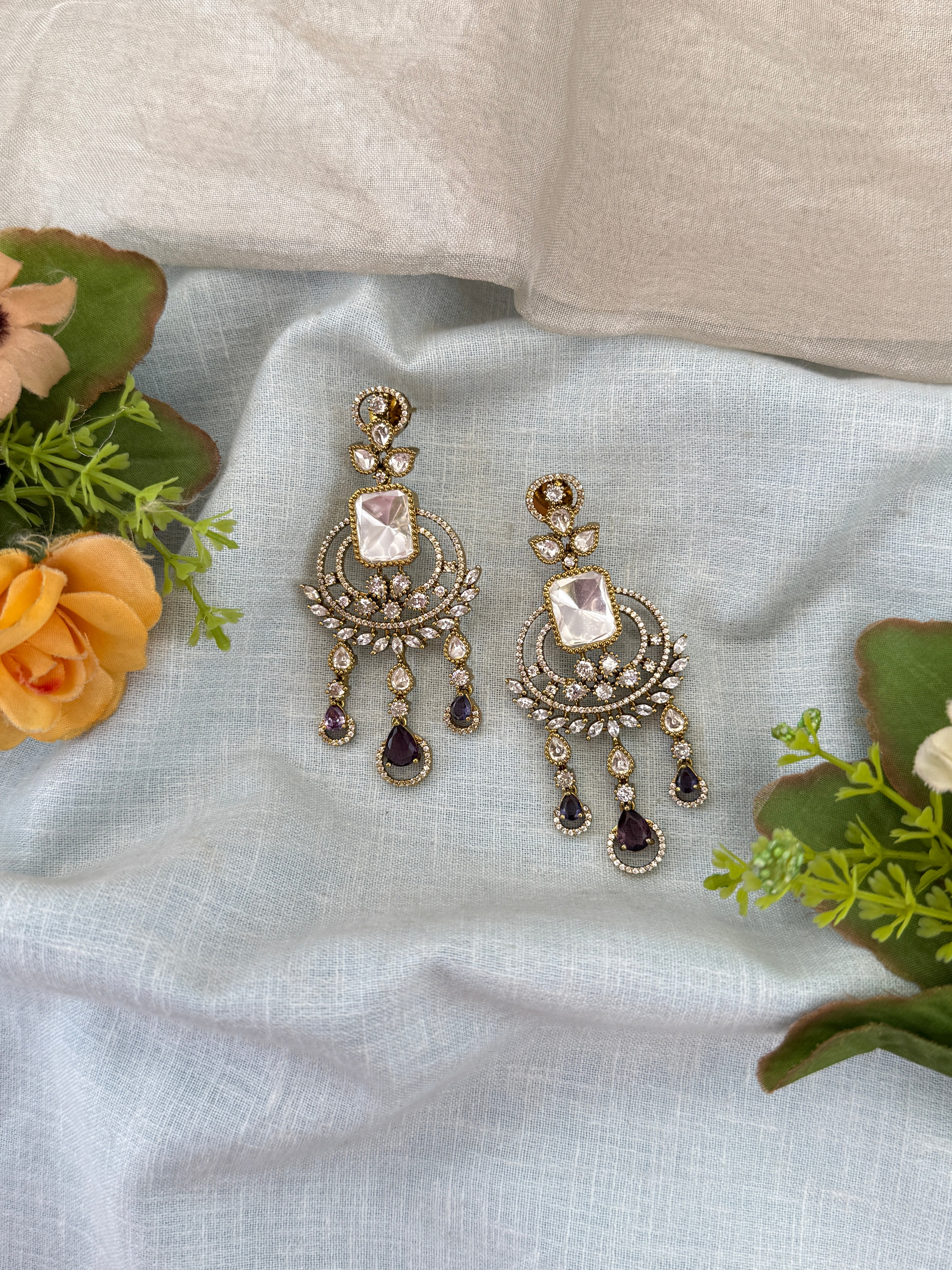 Luxurious Victorian Stone Earrings 0324