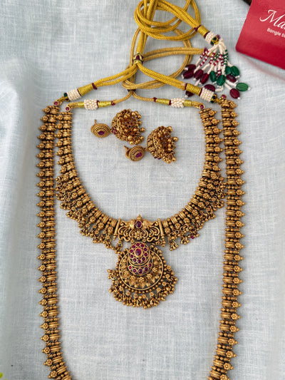 Antique Grand Semi Bridal Necklace Set| N1200