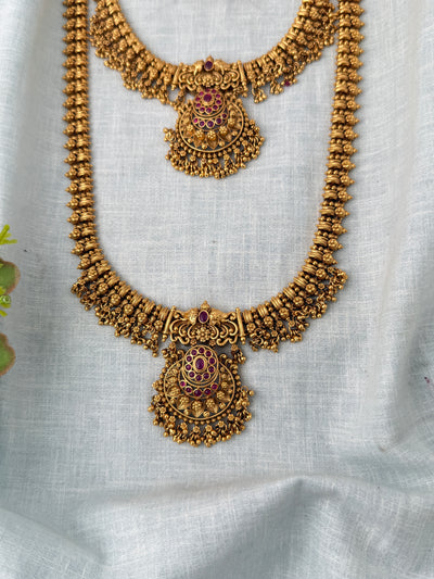 Antique Grand Semi Bridal Necklace Set| N1200