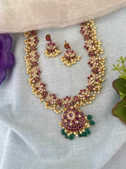 Royal Antique Pearl Short Necklace Set 1217