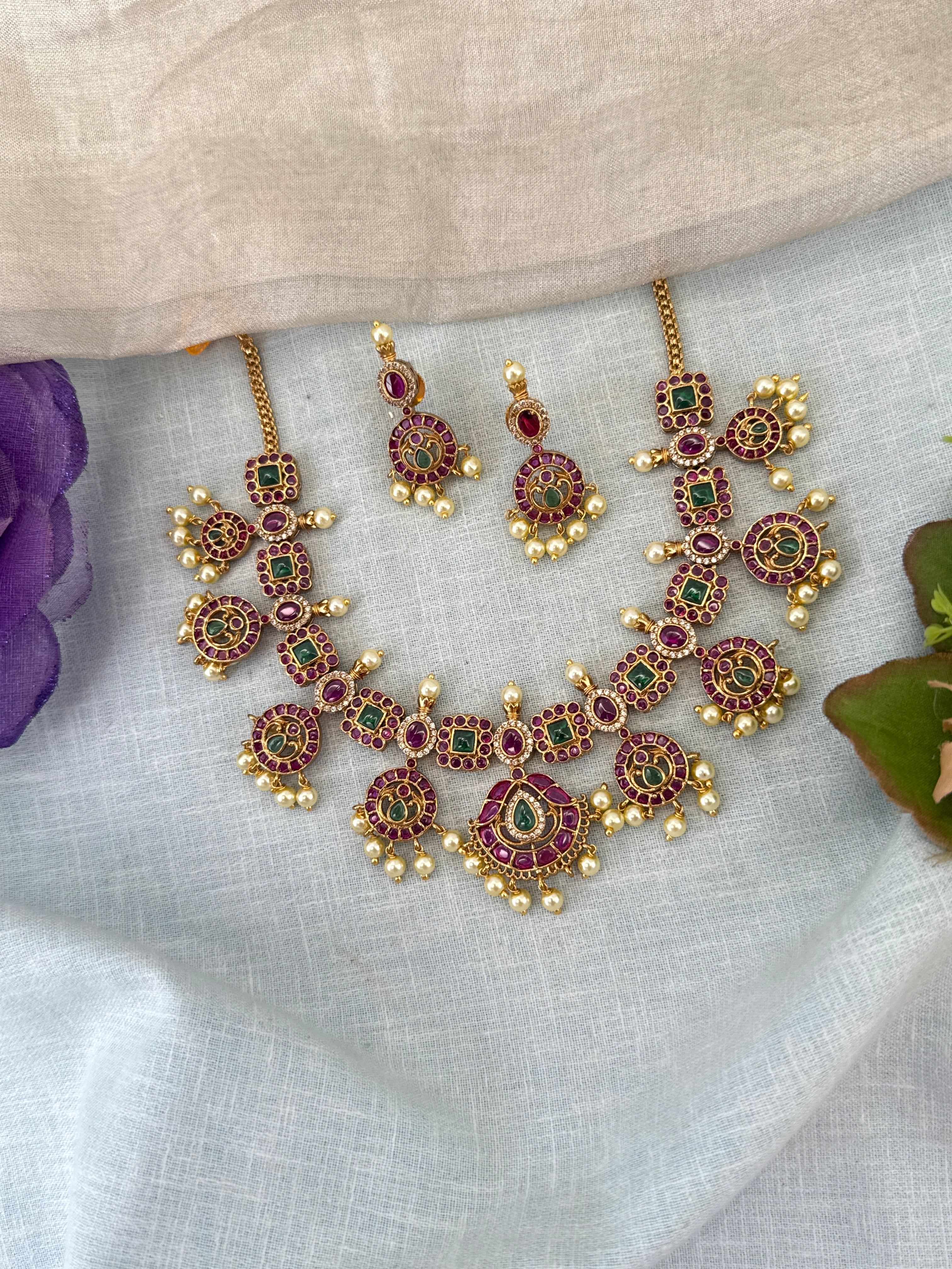 Antique Gold Necklace for Women – Traditional Ethnic Jewelry Online, bridal necklaces online
