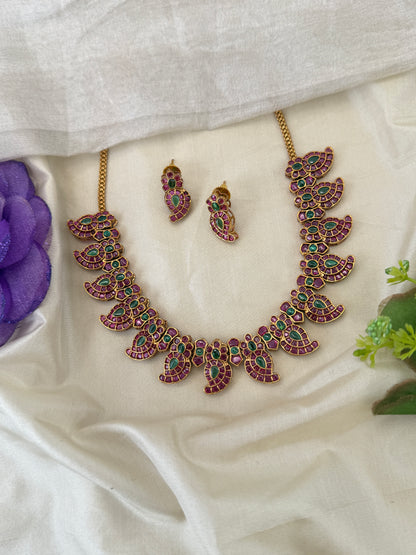 Royal Antique Mango Short Necklace Set 1218