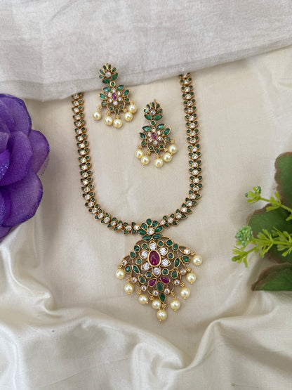 Royal Antique Pendant Short Necklace Set 1220