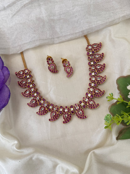 Royal Antique Mango Short Necklace Set 1222