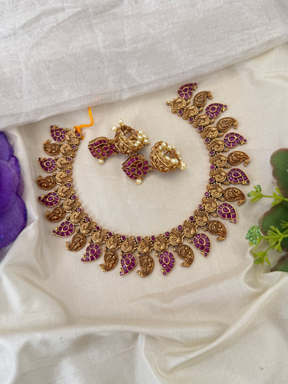 Royal Antique Grand Mango Short Necklace Set 1228
