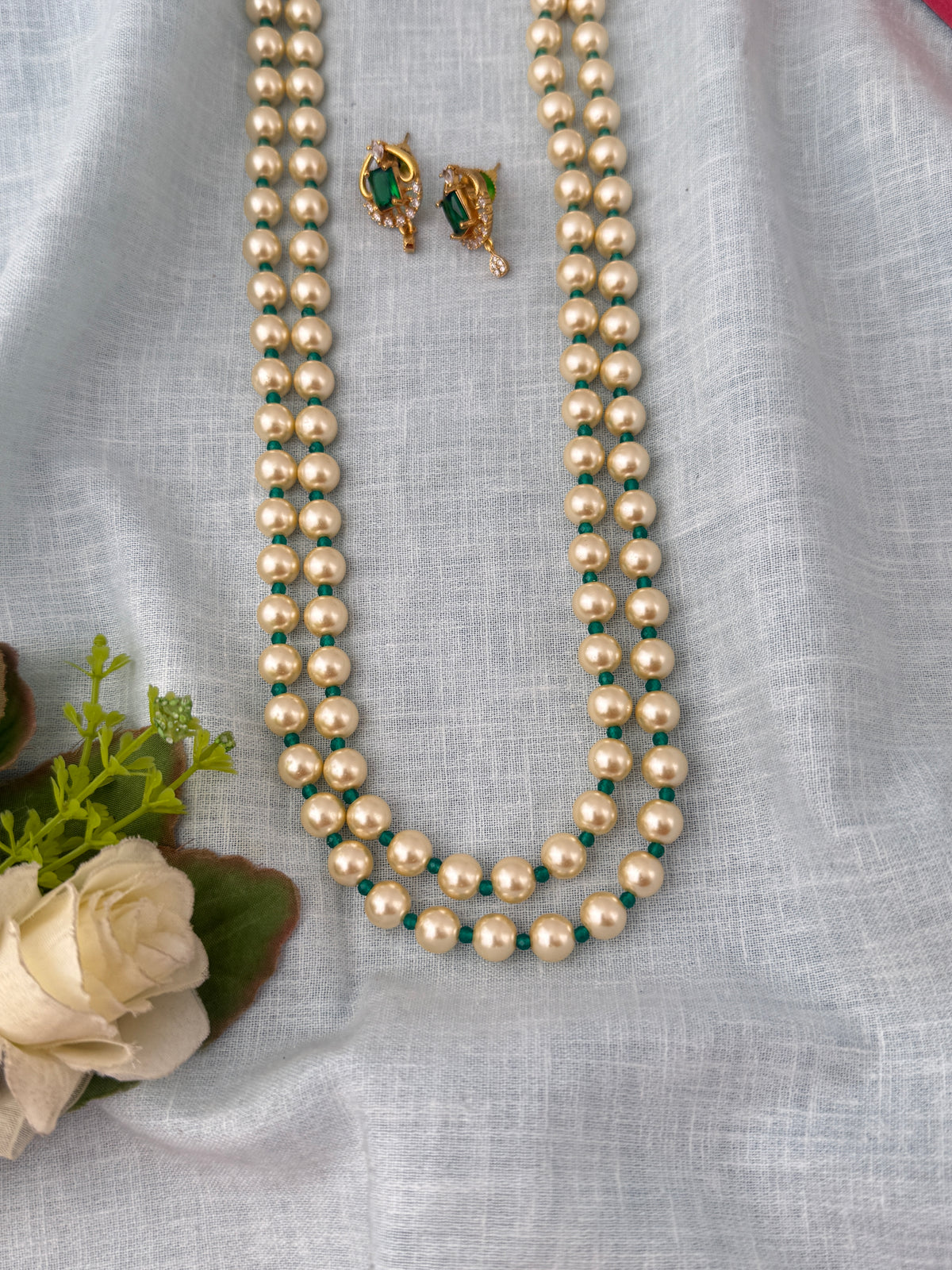 Antique Pearl Layered Necklace Long Set| N1208