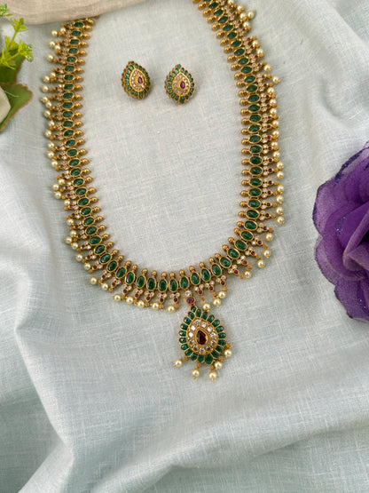 Royal Antique Grand Pendant Long Necklace Set 1241