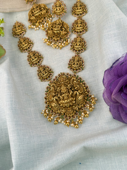 Royal Antique Grand Lakshmi Short Necklace Set 1242