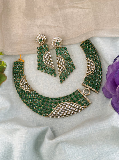 Disigner Stone Short Necklace Set 837