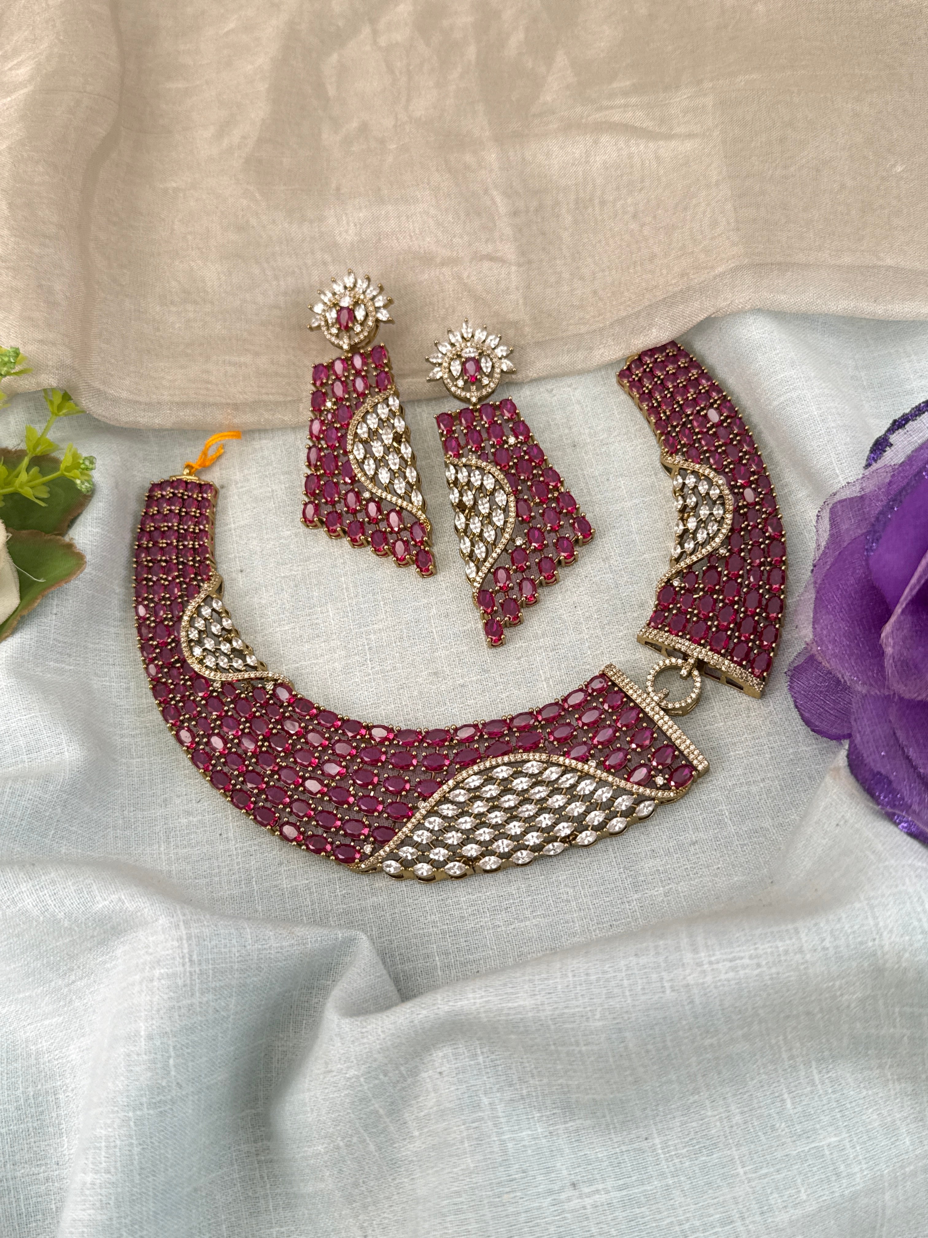 Disigner Stone Necklace set, Bridal stone necklace, stone antique necklace, stone necklace